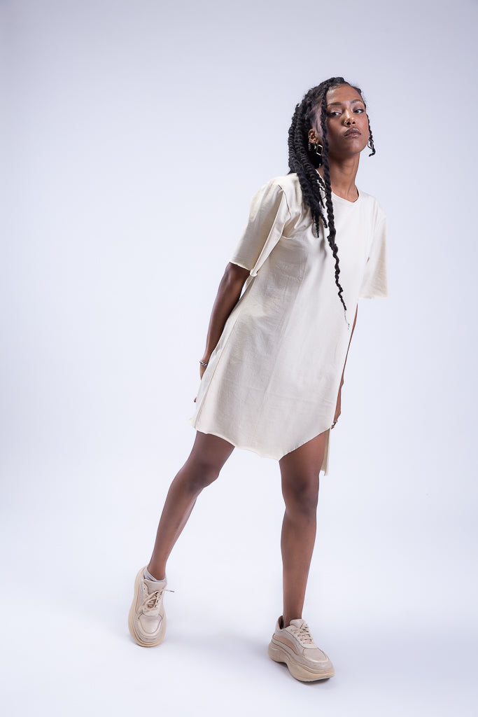 asos white t shirt dress ASOS DESIGN satin cami midi dress with oversize T-shirt overlay in white